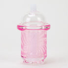 Pink lemonade glass attachment for Puffco Peak Pro with clear and pink glass accents