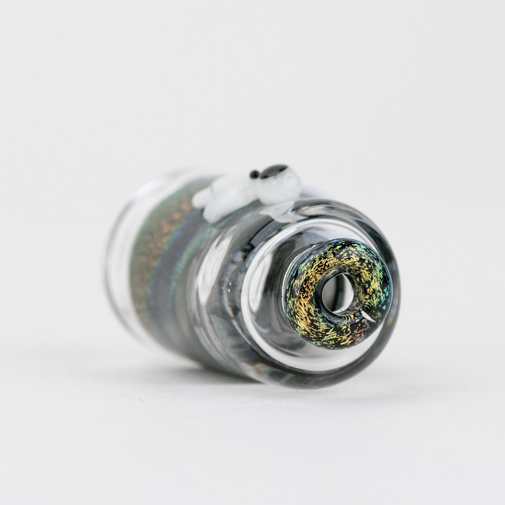 Top view of the Across the Universe Puffco Pivot glass mouthpiece