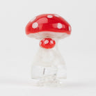 Closeup of the red mushroom glass mouthpiece for Puffco Pivot