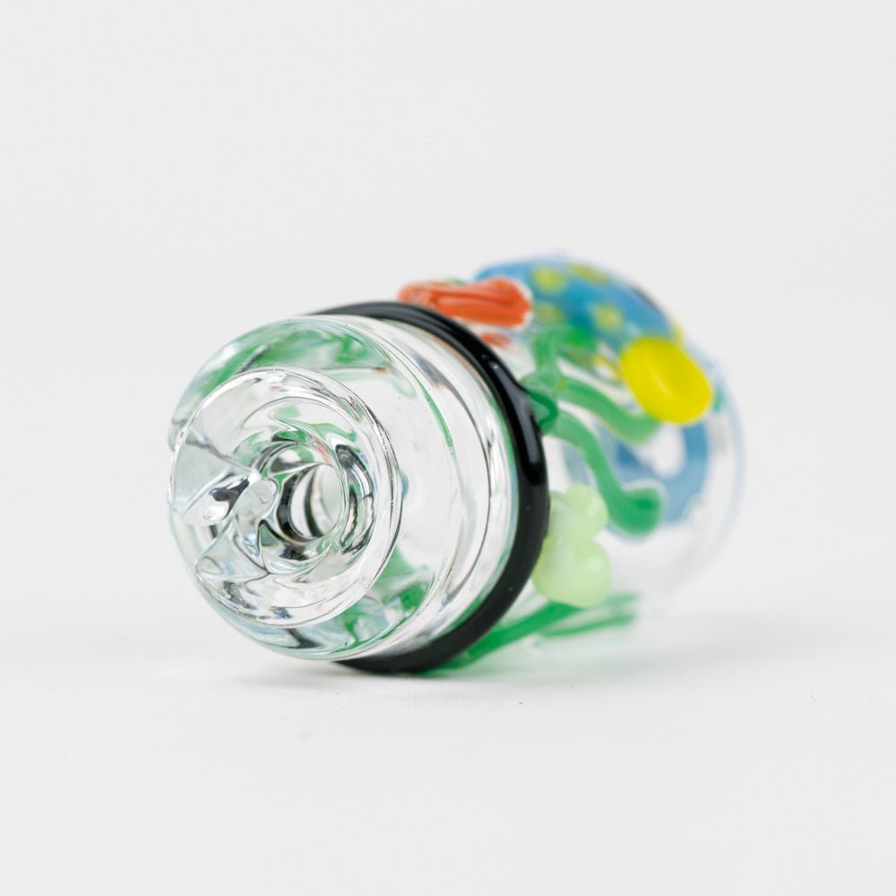 Bottom view of the Under the Sea Puffco Pivot glass mouthpiece