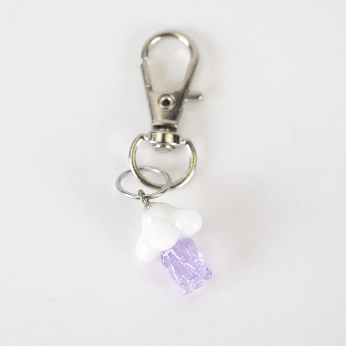 Purple Rain glass Puffco charm with white cloud and purple rain drops
