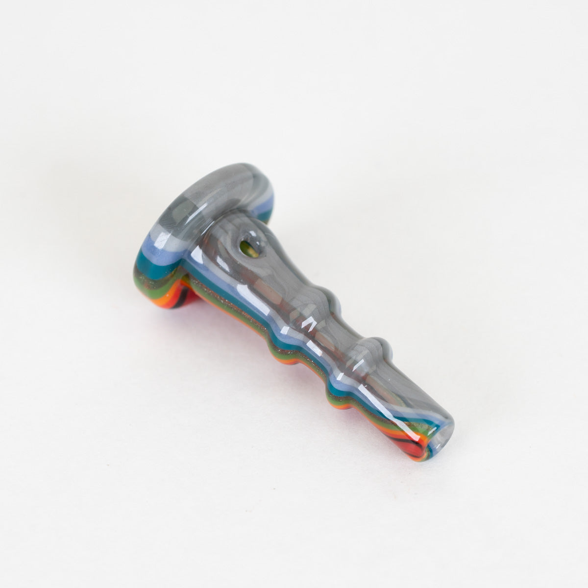 Close-up of the layered rainbow glass lines running through the 3DXL joystick
