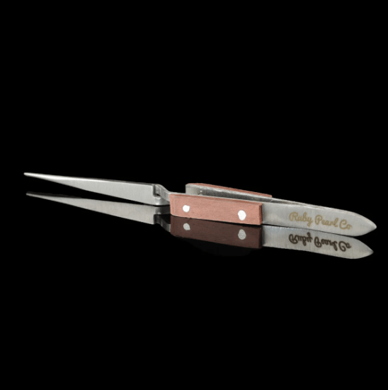 Ruby Pearl Co Reverse Action Terp Tweezers - Empire Smokes