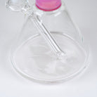 Interior view of the permanently integrated glass downstem inside the clear borosilicate base of the Rosaline Signature Beaker