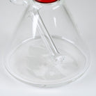 Interior view of the permanently integrated glass downstem inside the Ruby Signature Beaker's clear borosilicate base