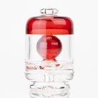 Ruby Red Puffco Peak Pro dry top attachment shown with bold red glass detail