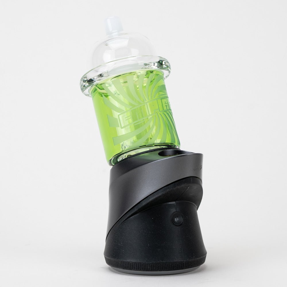 Sour Apple Slushie Puffco Peak glass attachment by Empire Glassworks on a device
