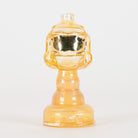 Spartan helmet themed Puffco Peak glass top in a warm golden colorway