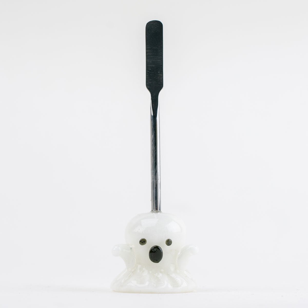 Spooky glass dabber accessory with ghost design for a themed dab station