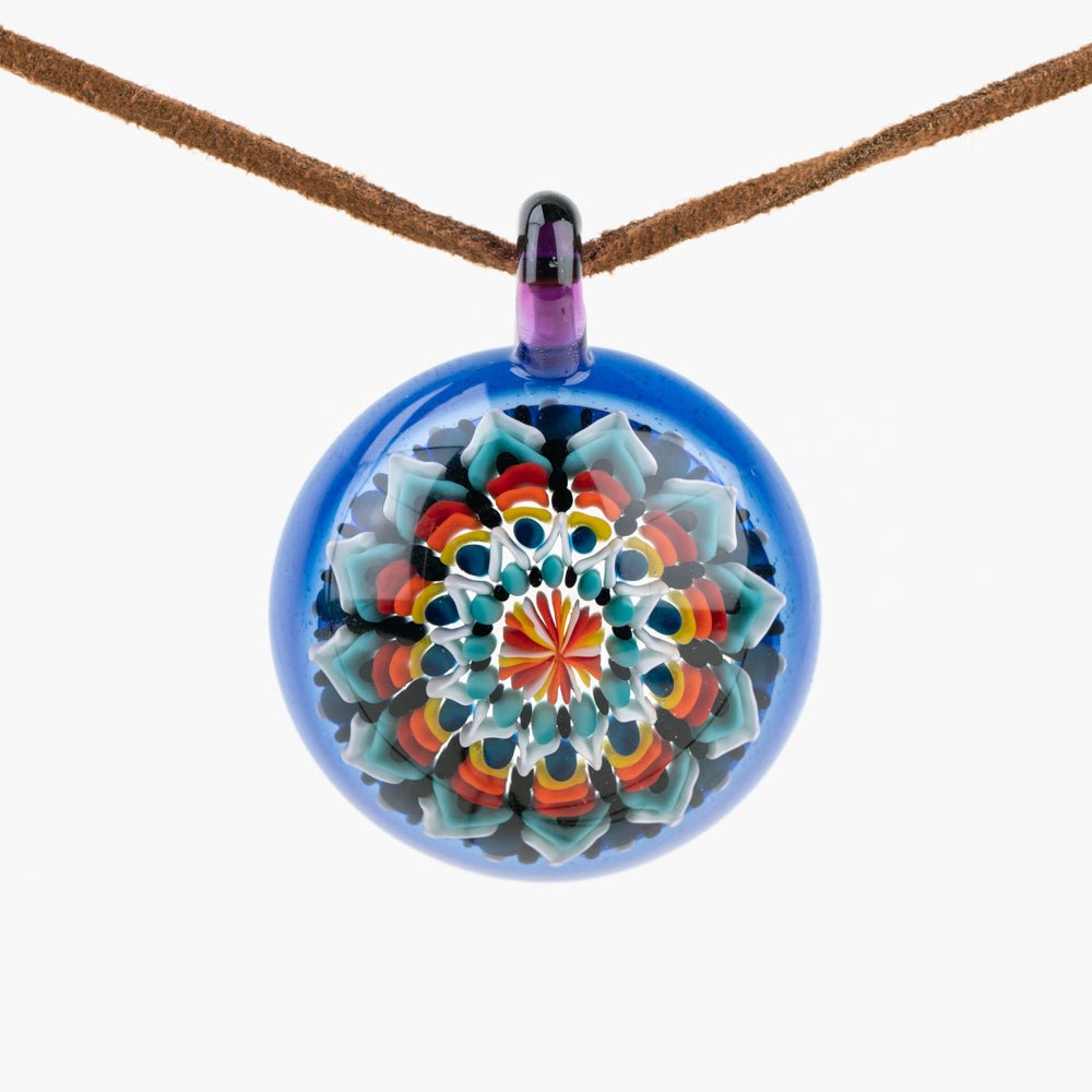 Steven H. Glass Blue Fire Line Implosion Pendant - Empire Smokes