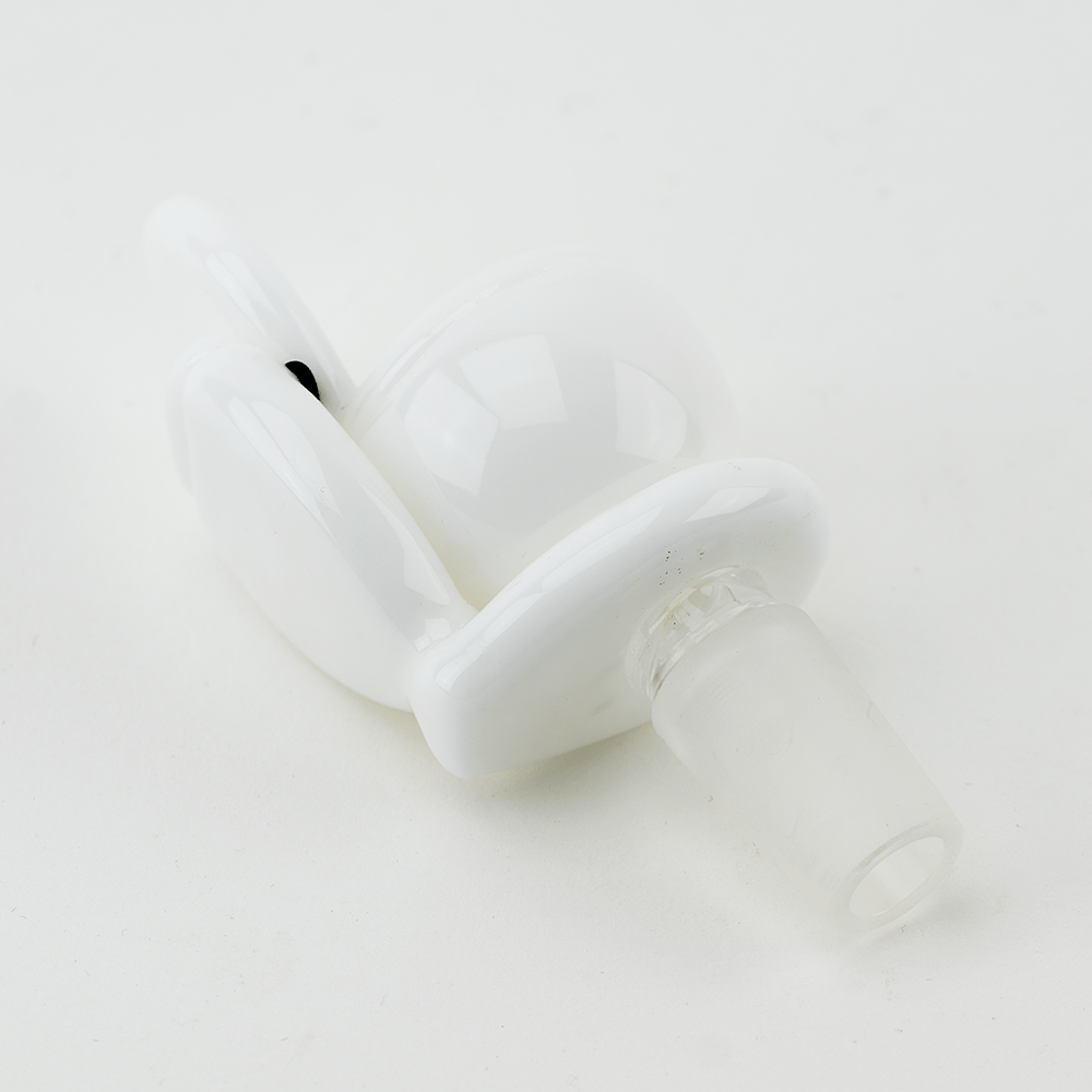 Toilet glass bowl piece with raised lid detail and functional bowl opening