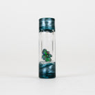 Tony Kazy Glass Cerulean Sea rolling tip with blue-green glass and green opal chunks