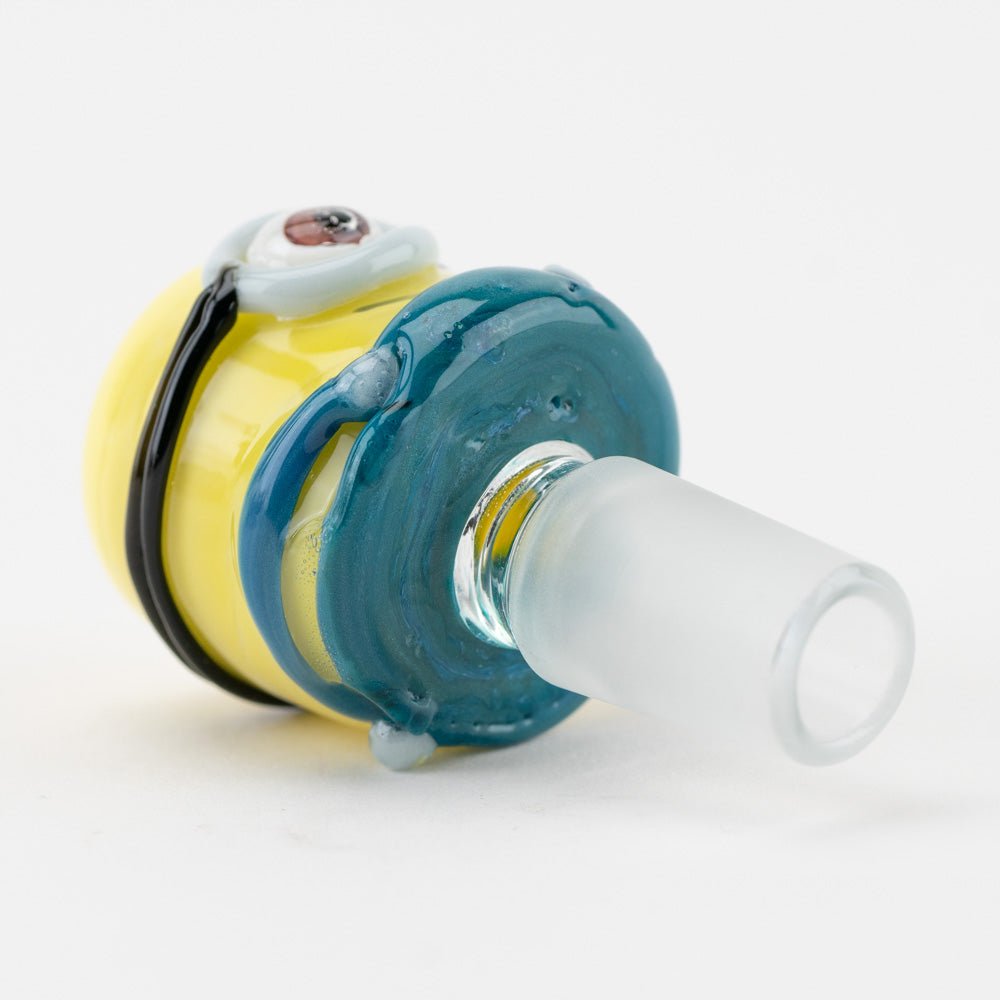 Yellow character flower bowl made for compatible dry herb water pipe setups