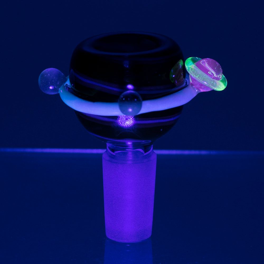 UV Lucy Blu-V Illuminati Nova Glow In The Dark Galactic Bowl Piece Empire Glassworks