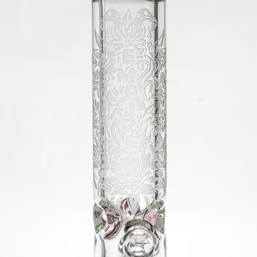 Frosty Floral Beaker Empire Glassworks