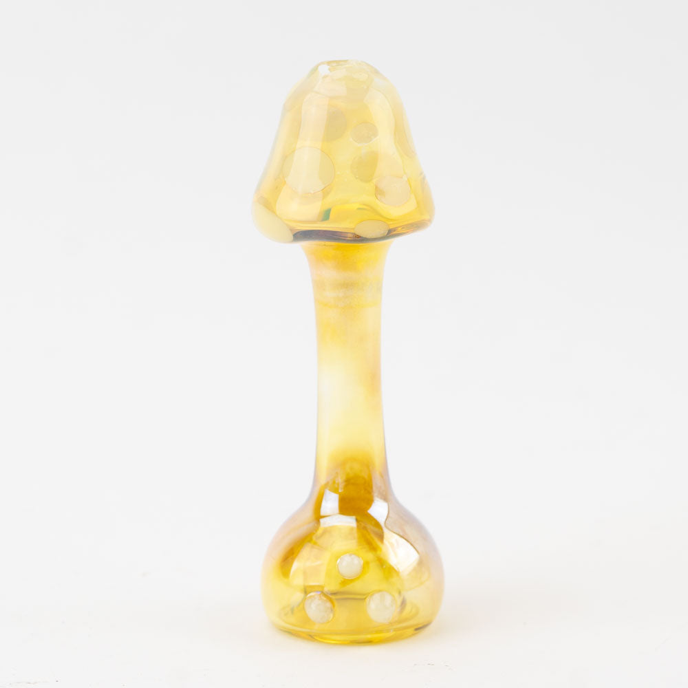 Fumed Mushroom Chillum Home Blown Glass Instagram @homeblownglassaz