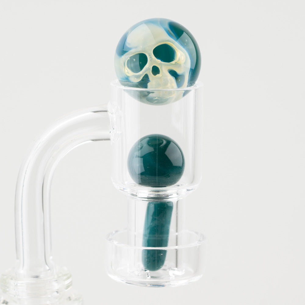 Teal Skully Pill Slurper Set Glass Distractions Instagram @glassdistractions