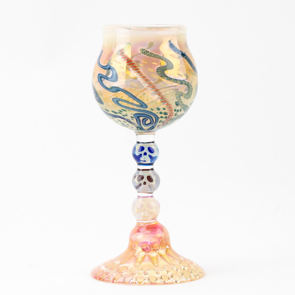 Skull Stacker Fumed Goblet Glass Distractions @glassdistractions