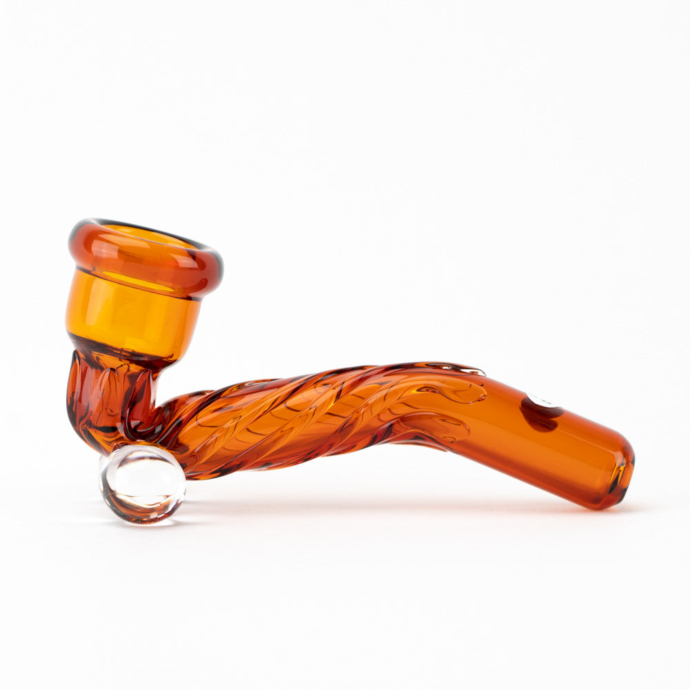 Amber Twisty Dry Pipe Home Blown Glass