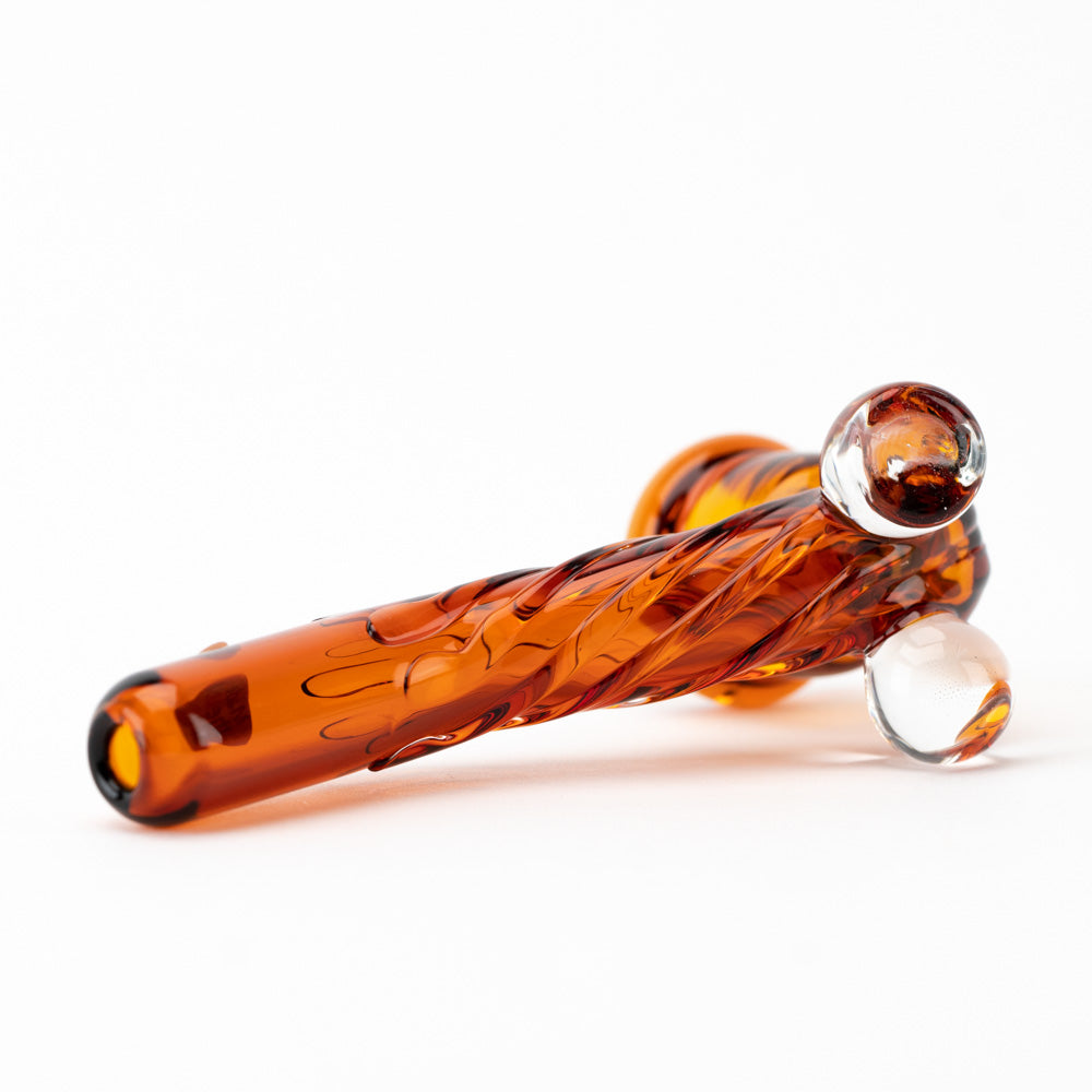 Amber Twisty Dry Pipe Home Blown Glass