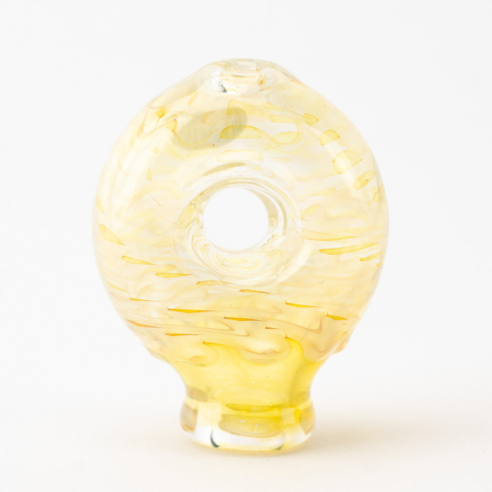 Fume Feathered Donut Joint Holder Home Blown Glass