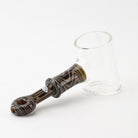 Woodgrain Hammer Proxy Pipe Home Blown Glass brown wigwag heady worked boro