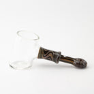 Woodgrain Hammer Proxy Pipe Home Blown Glass brown wigwag heady worked boro