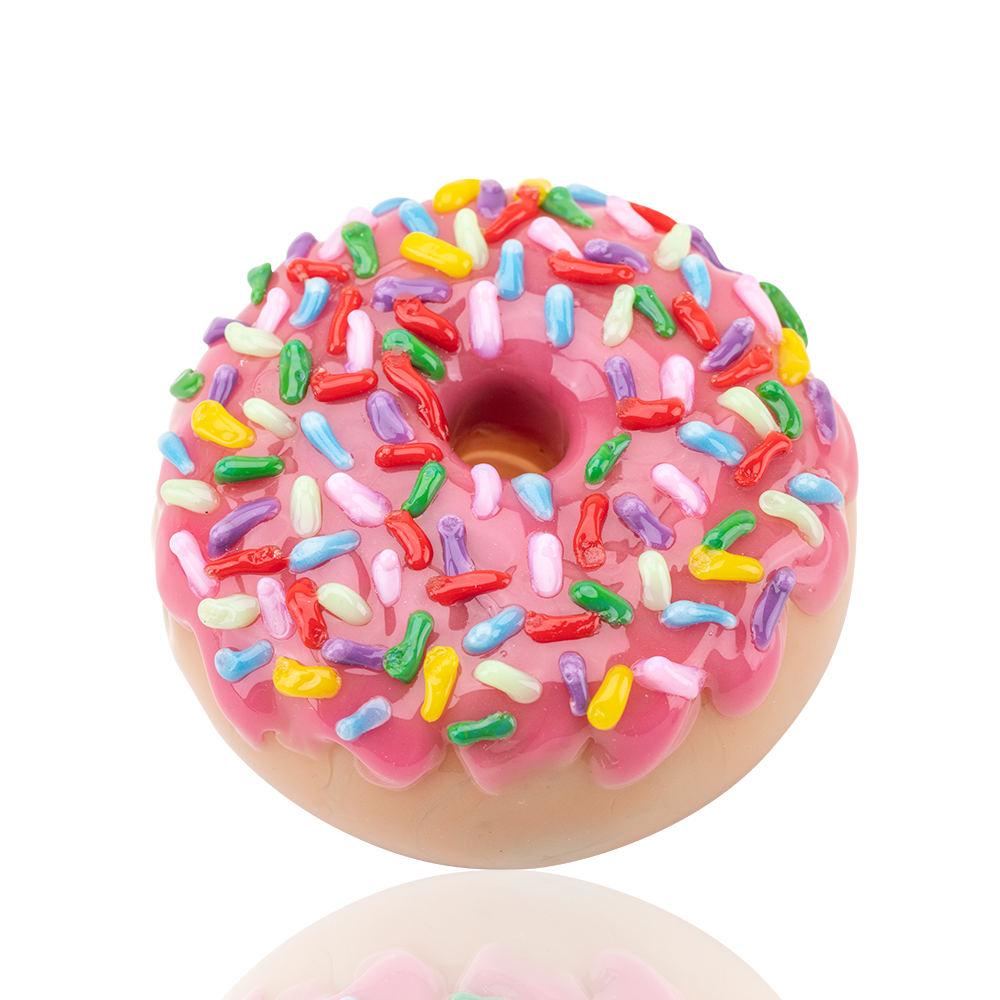 Pink Sprinkle Donut Dry Pipe Empire Glassworks