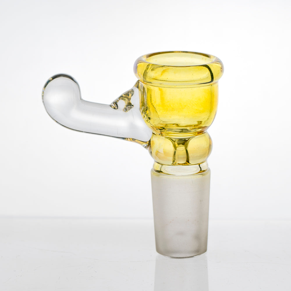 18m Home Blown Teacup Fumed Bowl Piece Goldstar