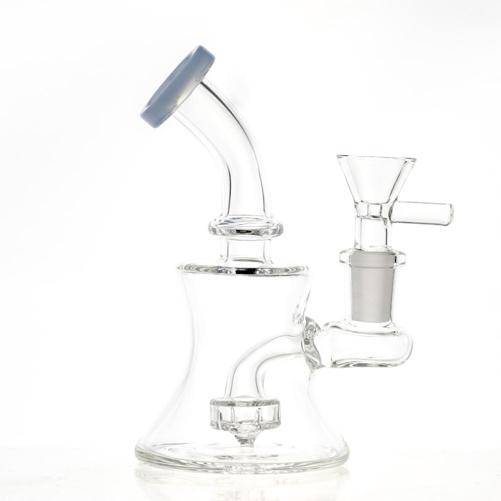 Sky Blue Hourglass Mini Water Pipe Empire Glassworks