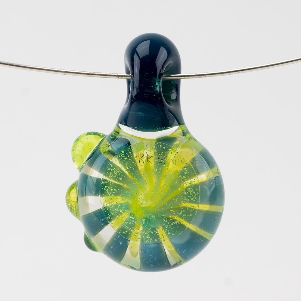Slyme Implosion Opal Glass Pendant Mountain Valley Glassworks