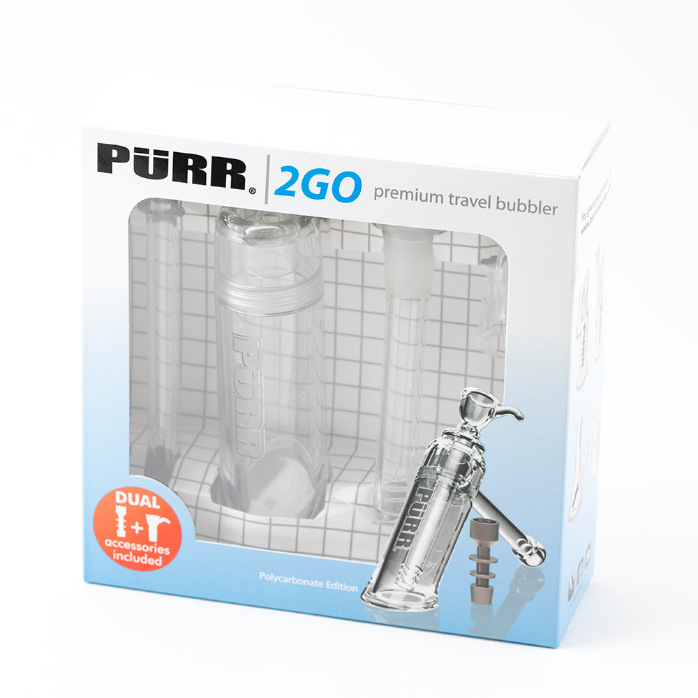 Purr2GO Collapsible Travel Hammer Rig Bubbler Set PuRR Glass