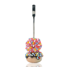 Empire Glassworks Donuts Dabber with stacked donut glass details and metal working end