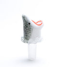 Empire Glassworks Jawsome Bowl Piece shaped like a white and gray shark