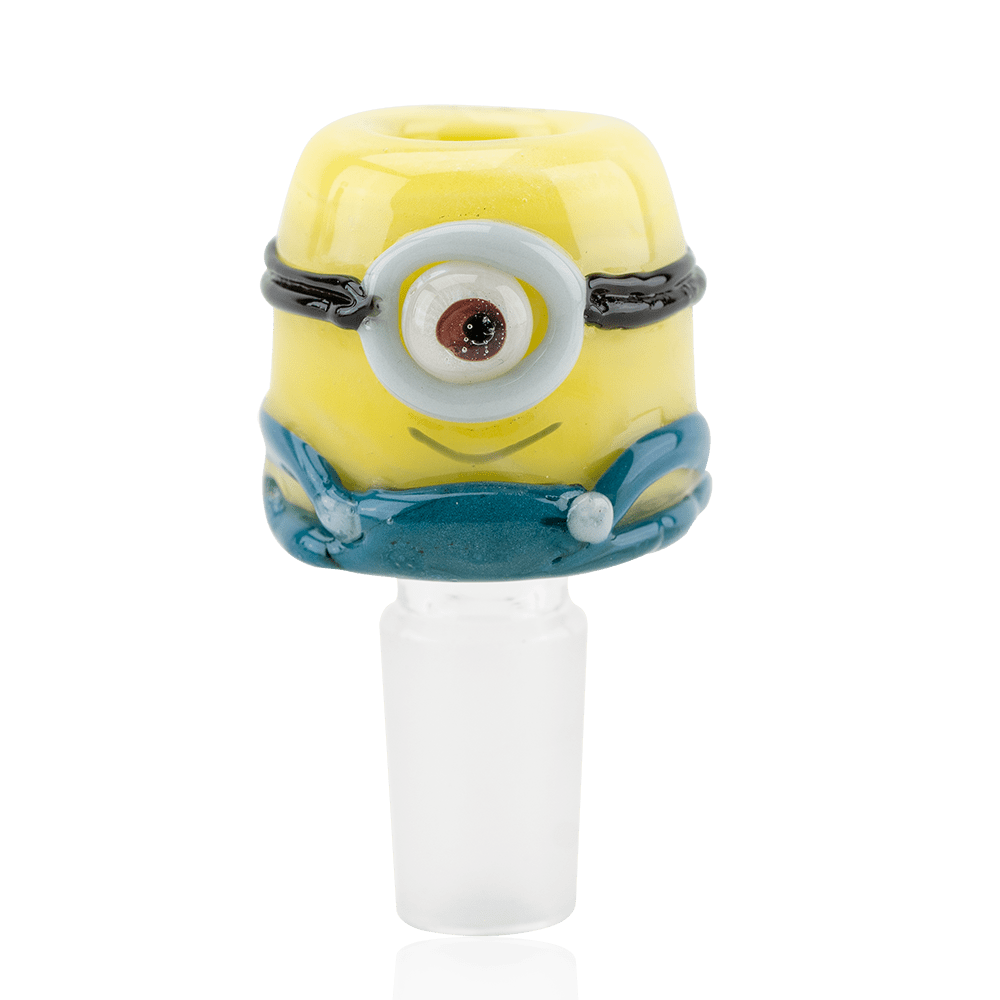 Empire Glassworks One Eyed Monster Bowl Piece with yellow glass body and single eye detail
