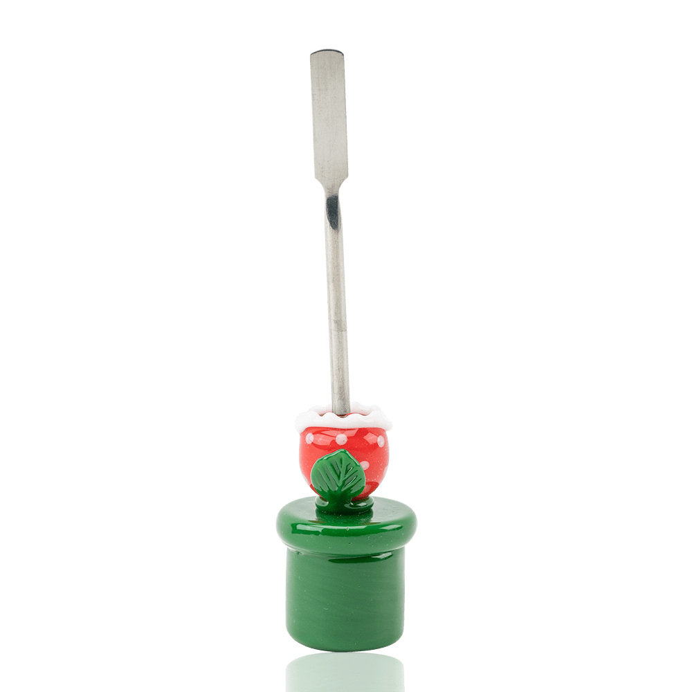 Empire Glassworks Piranha Plant Dabber with red spotted glass detail and metal working end