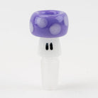 Empire Glassworks Purple Mushroom Bowl Piece with spotted purple cap and white stem