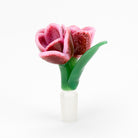 Empire Glassworks Strawberry Cream Tulip Bowl Piece with layered pink and red petals