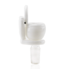 Empire Glassworks Toilet Bowl Piece with glossy white toilet-inspired glass design