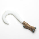 Tribal Hook Dabber with white curved glass hook and wrapped handle