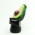 Side profile of handmade avocado glass attachment for Puffco Peak Pro by Empire Glassworks