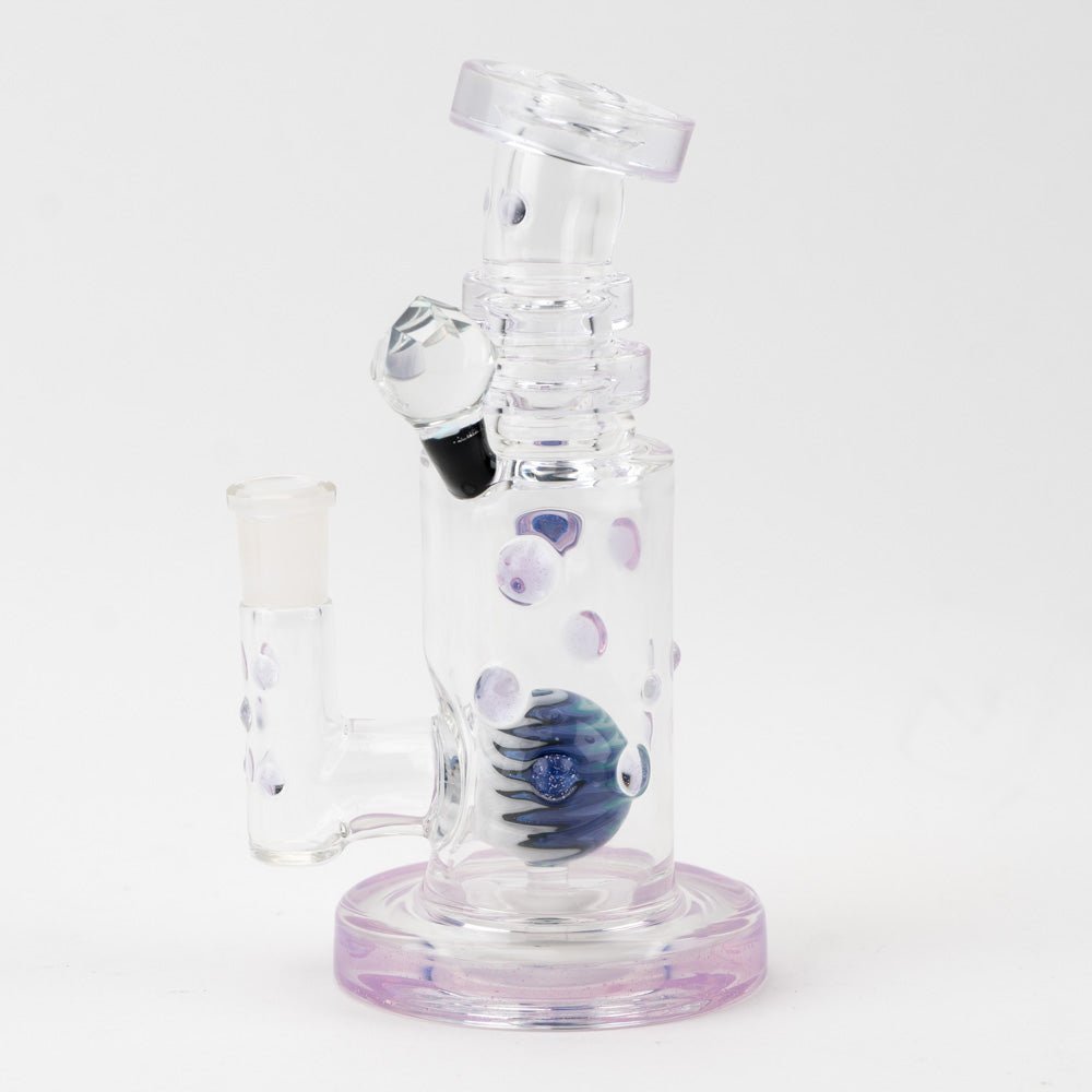 Hubbard Glass Amethyst Opal Wig Wag Water Pipe - Empire Smokes